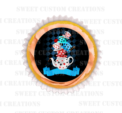 Mad Hatter Teacups Edible Image Frosting Sheet #10 (70+ sizes)