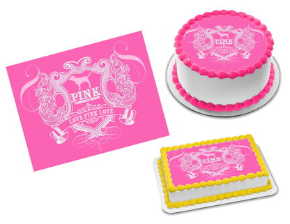 Victoria's Secret Pink Edible Image Frosting Sheet #11 (70+ sizes)