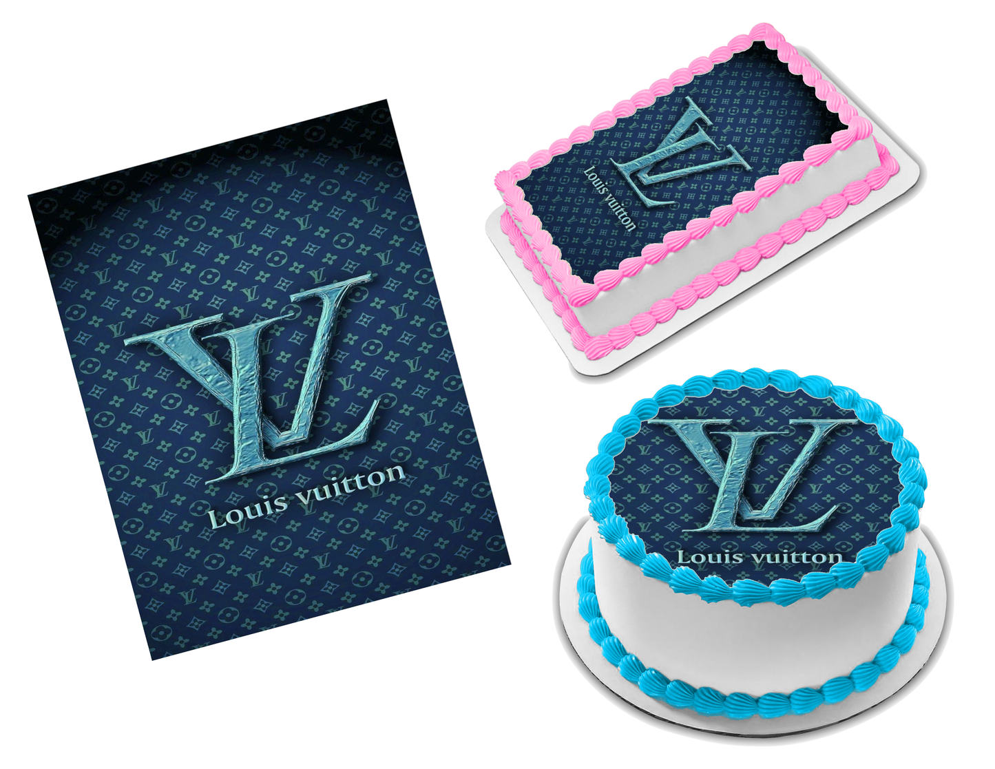 Louis Vuitton Blue Edible Image Frosting Sheet #11 (70+ sizes)