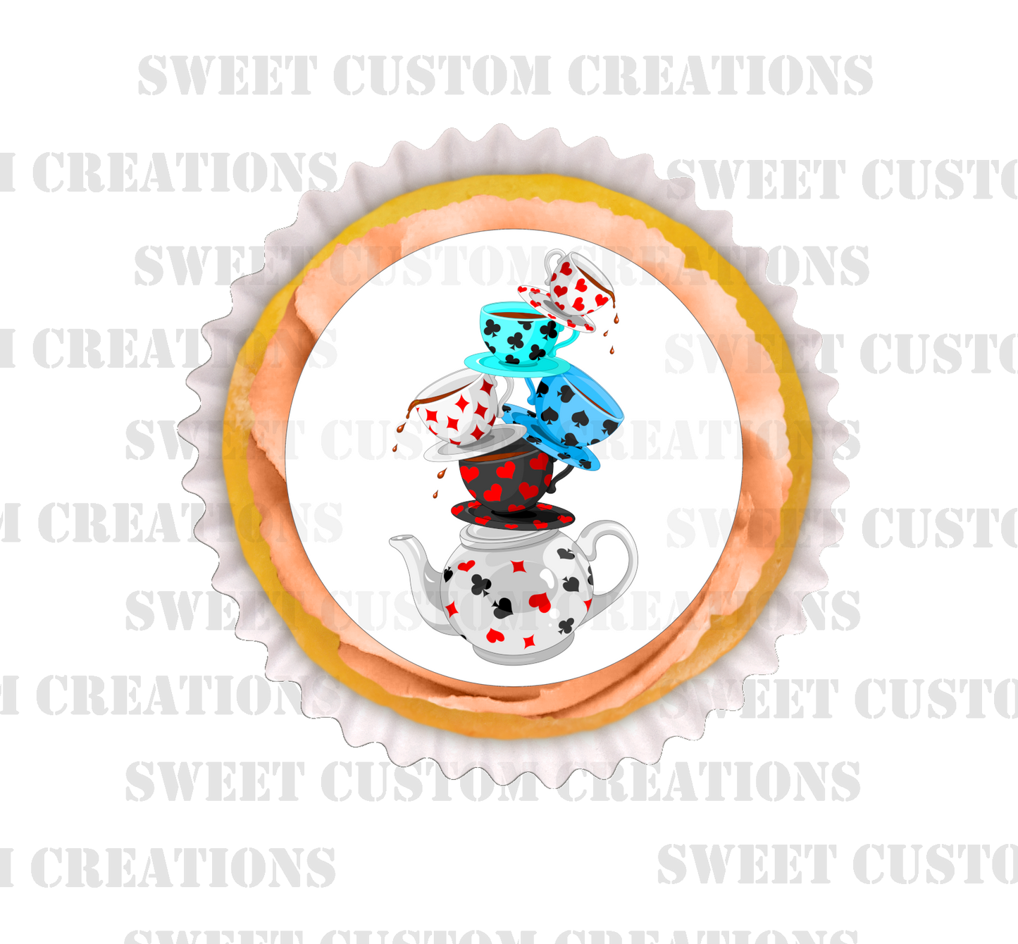 Mad Hatter Teacups Edible Image Frosting Sheet #11 (70+ sizes)