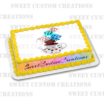 Mad Hatter Teacups Edible Image Frosting Sheet #11 (70+ sizes)