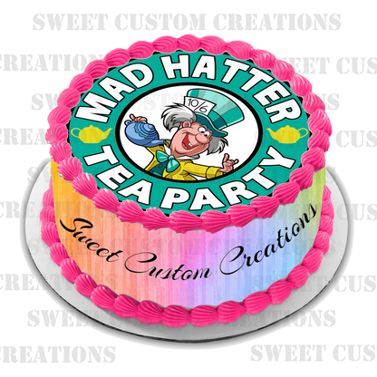 Mad Hatter Tea Party Edible Image Frosting Sheet #12 (70+ sizes)