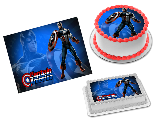 Captain America Edible Image Frosting Sheet #12 Topper (70+ sizes)