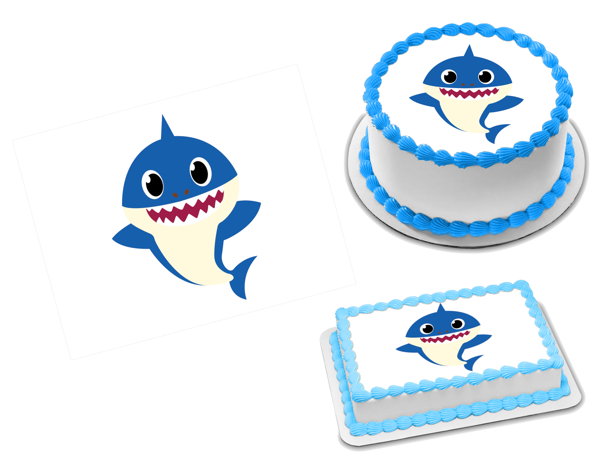 Daddy Shark Edible Image Frosting Sheet #12 Topper (70+ sizes)