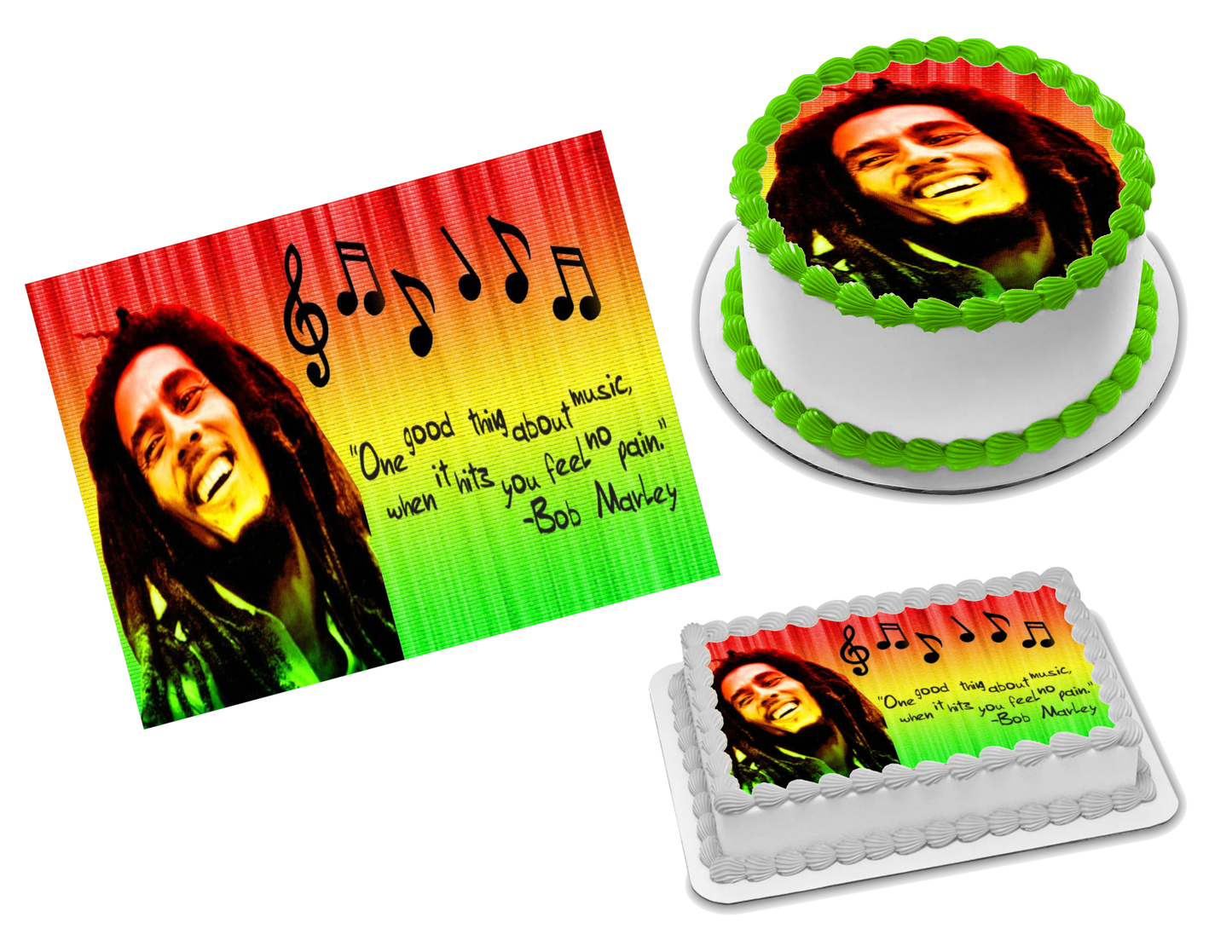 Bob Marley Edible Image Frosting Sheet #12 Topper (70+ sizes)