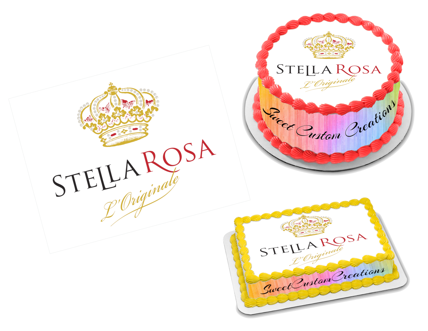 Stella Rosa Edible Image Frosting Sheet #12 (70+ sizes)