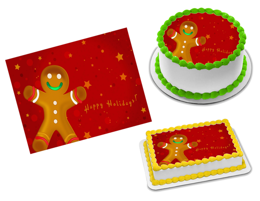 Gingerbread Man Edible Image Frosting Sheet #129 Topper (70+ sizes)