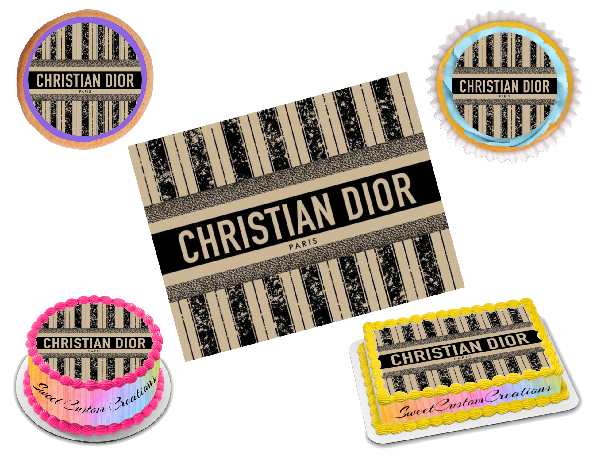 Christian Dior Edible Image Frosting Sheet #12 Topper (70+ sizes)