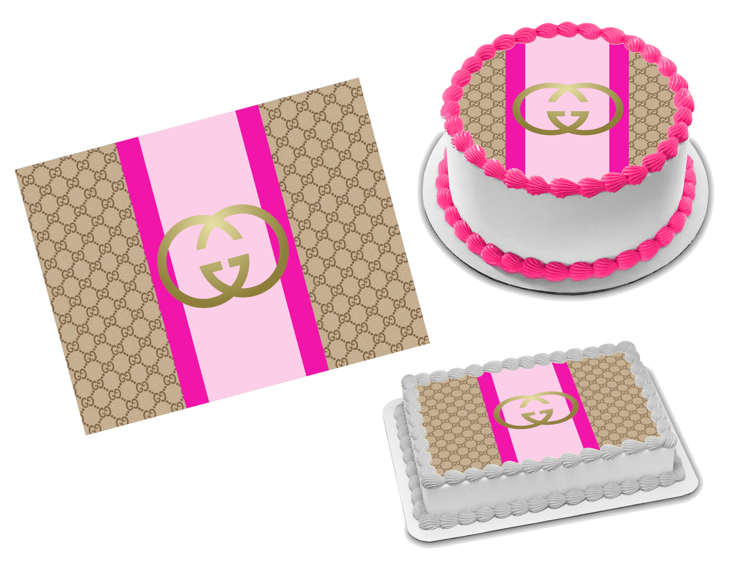 Louis Vuitton Pink Edible Image Frosting Sheet #4 (70+ sizes) – Sweet  Custom Creations
