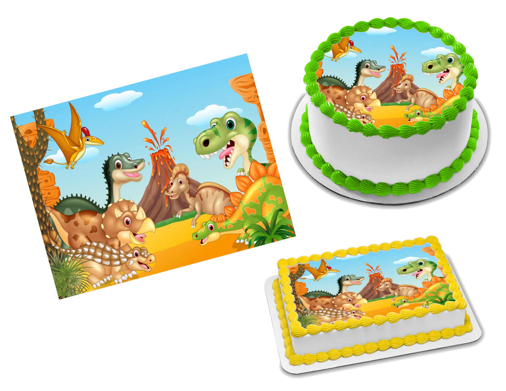 Dinosaurs Edible Image Frosting Sheet #13 Topper (70+ sizes) – Sweet Custom  Creations