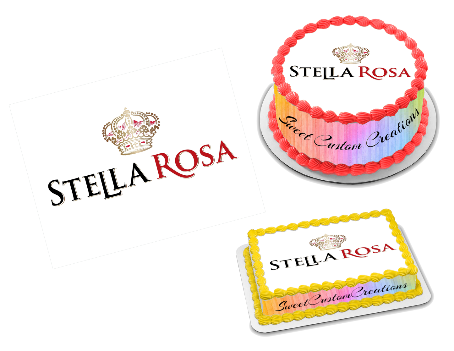 Stella Rosa Edible Image Frosting Sheet #13 (70+ sizes)
