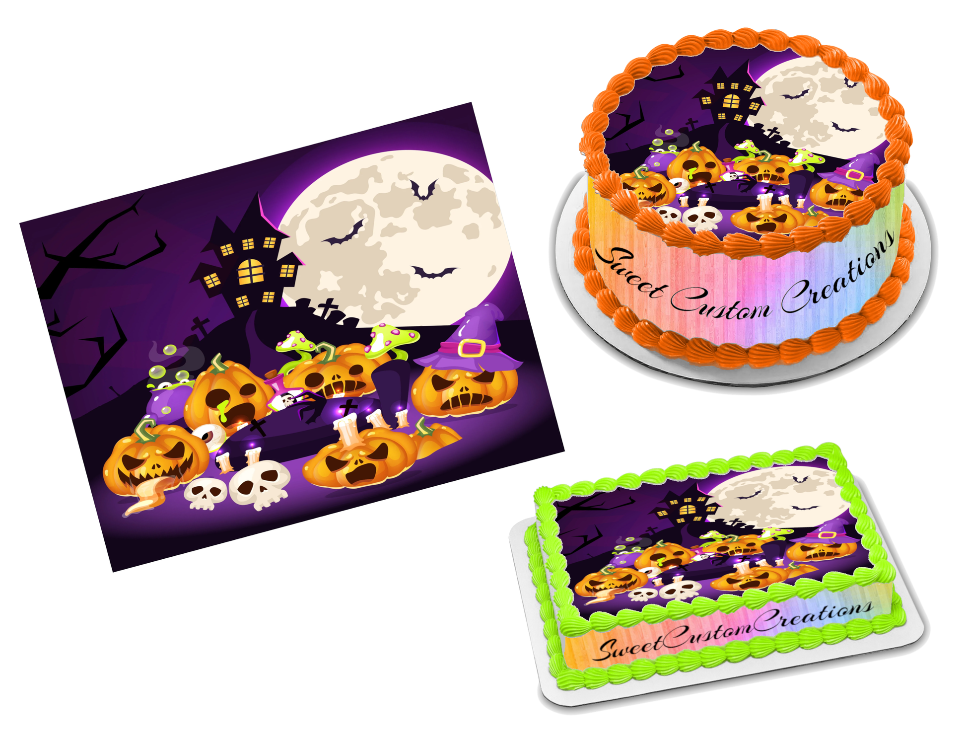 Pumpkins Halloween Edible Image Frosting Sheet #130 (70+ sizes)