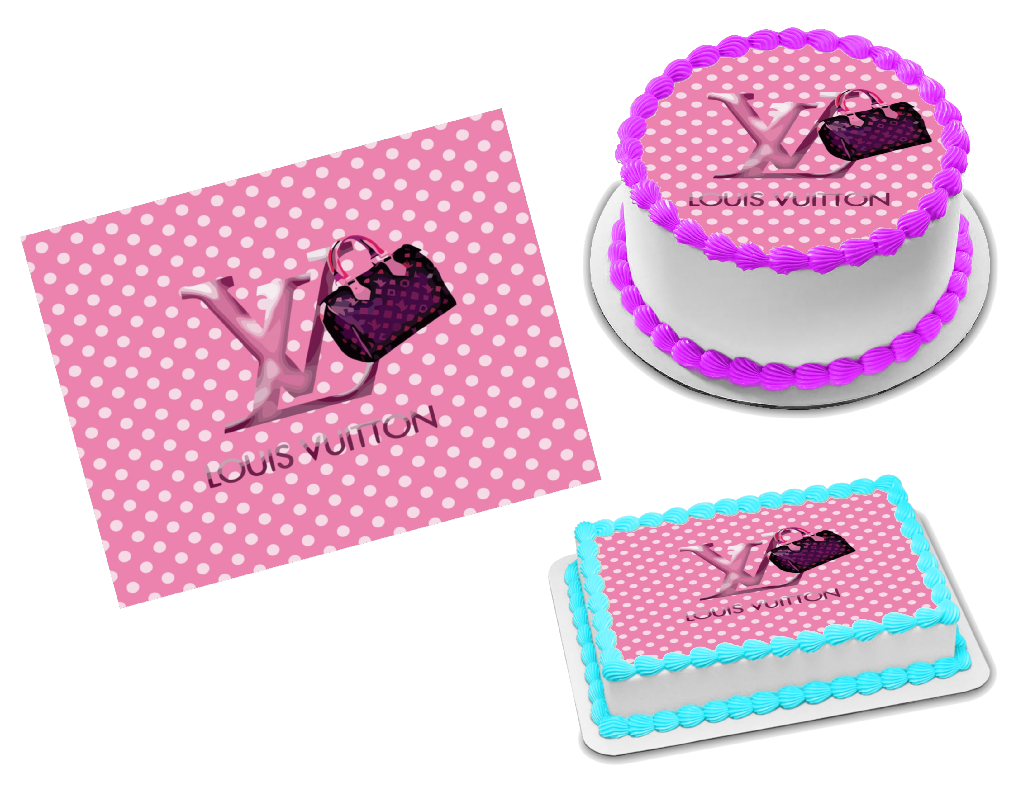 Edible Louis Vuitton Cake Topper Personalised