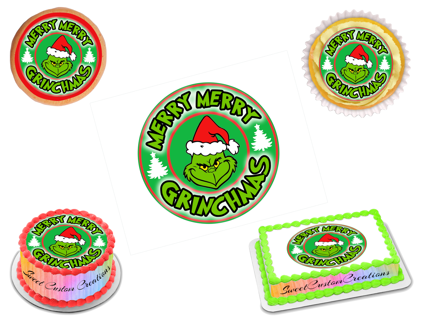 The Grinch Edible Image Frosting Sheet #14 (70+ sizes)