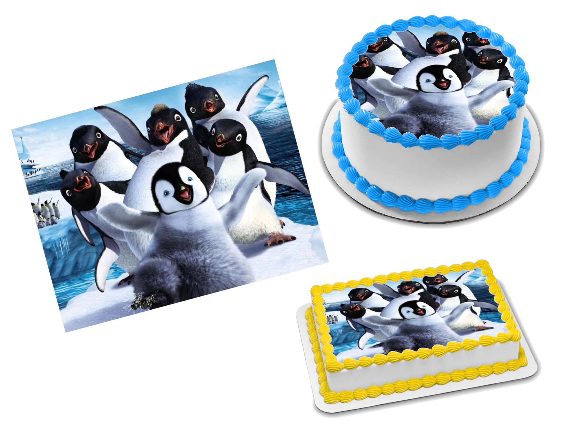 Happy Feet Edible Image Frosting Sheet #15 (70+ sizes)