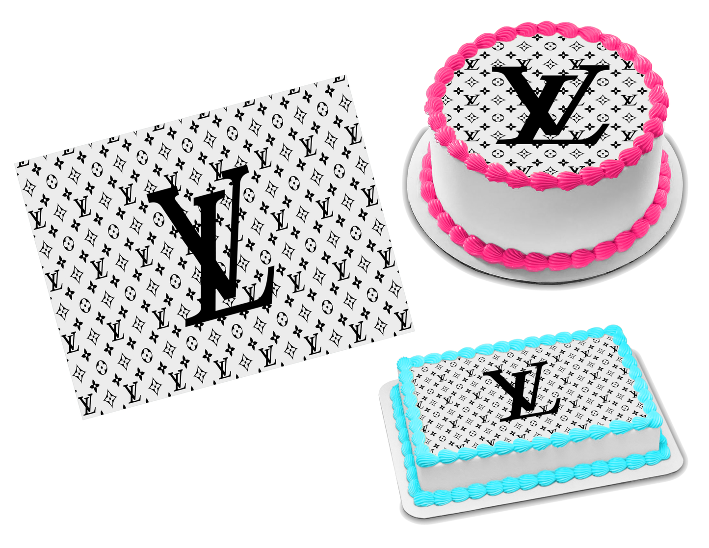 Print For Cakes - Louis Vuitton Inspired Edible Cake Wrap. Cake by