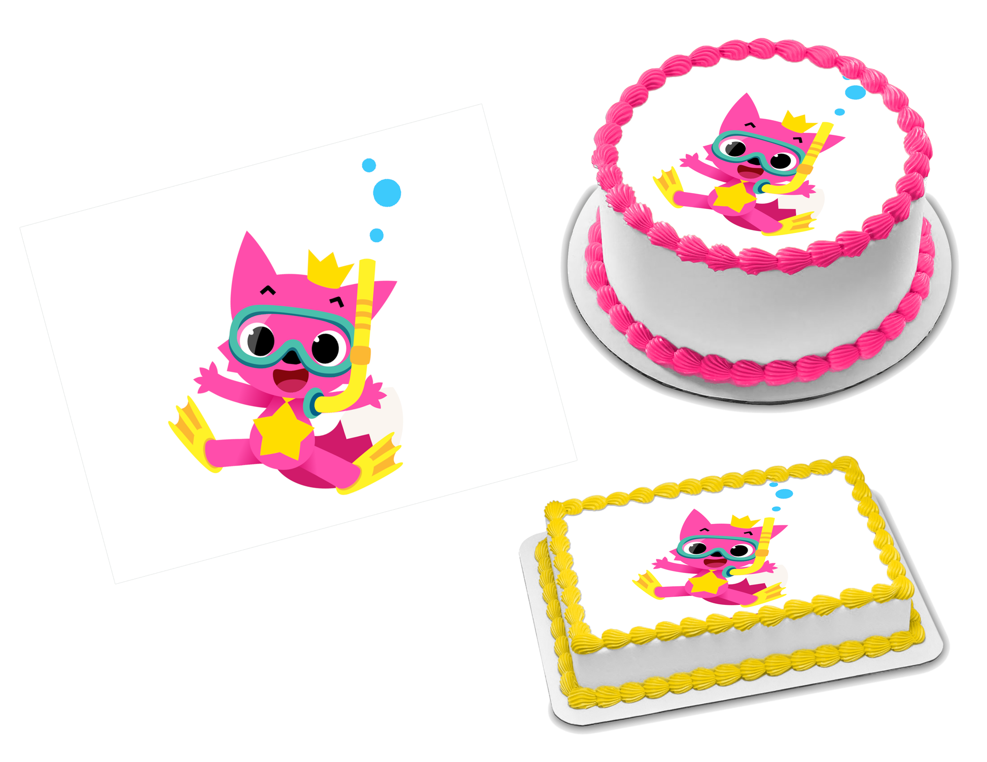 Baby Shark Pinkfong Edible Image Frosting Sheet #16 (70+ sizes)