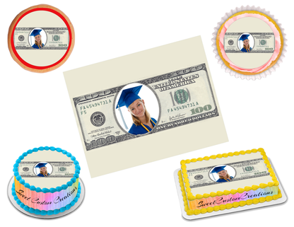 100 Dollar Bill Photo Edible Image Frosting Sheet #16 (70+ sizes)