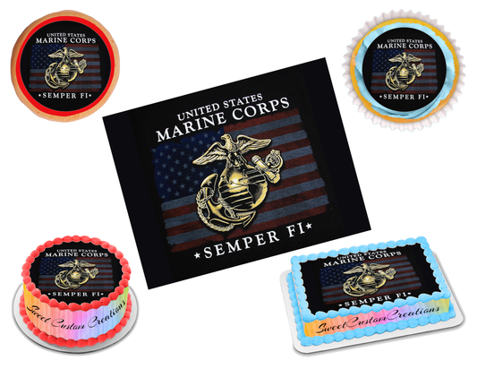 Marine Corps Edible Image Frosting Sheet #16 (70+ sizes)