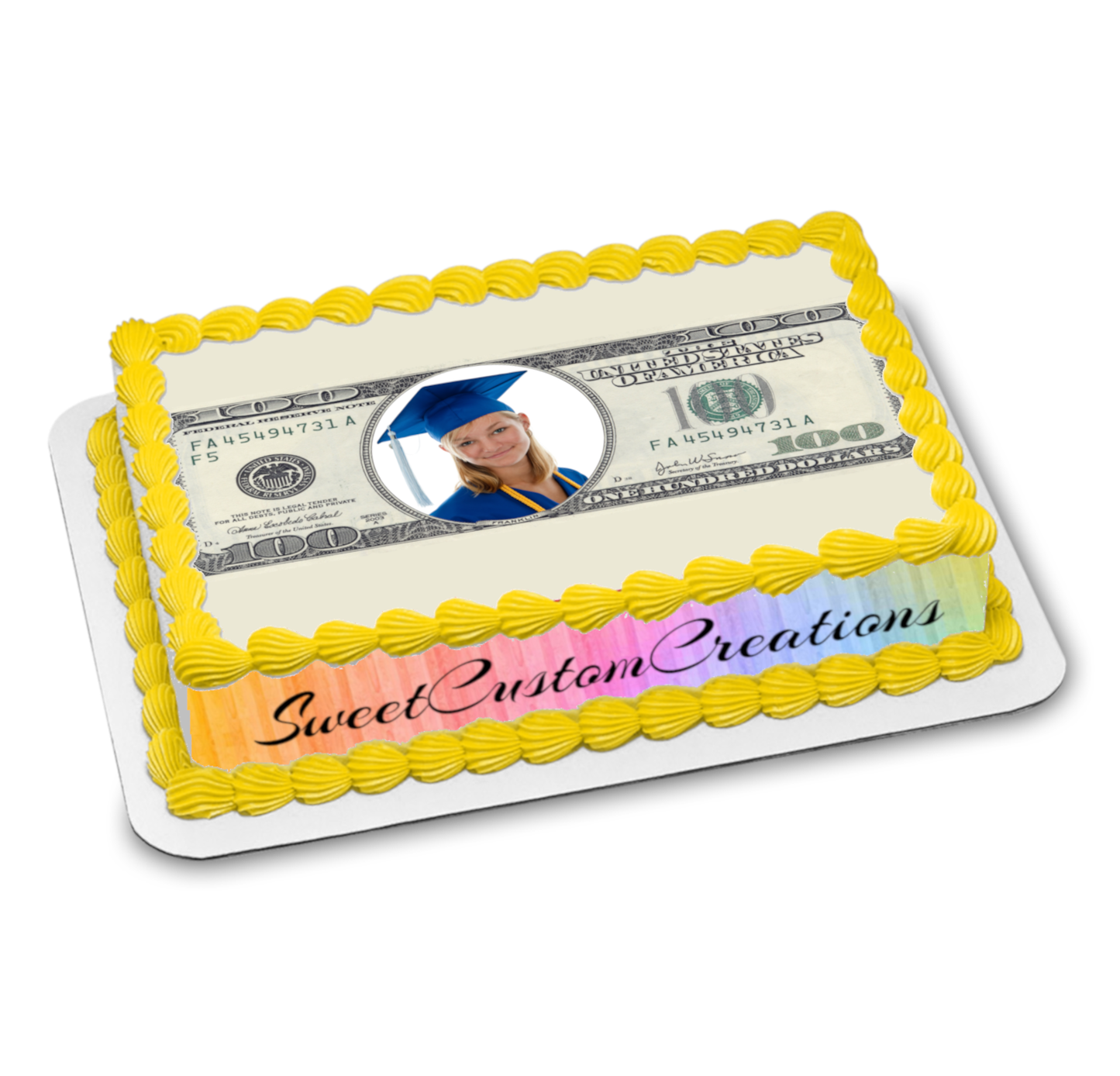 100 Dollar Bill Photo Edible Image Frosting Sheet #16 (80+ sizes)