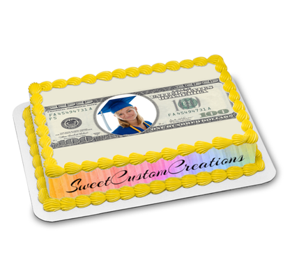 100 Dollar Bill Photo Edible Image Frosting Sheet #16 (80+ sizes)