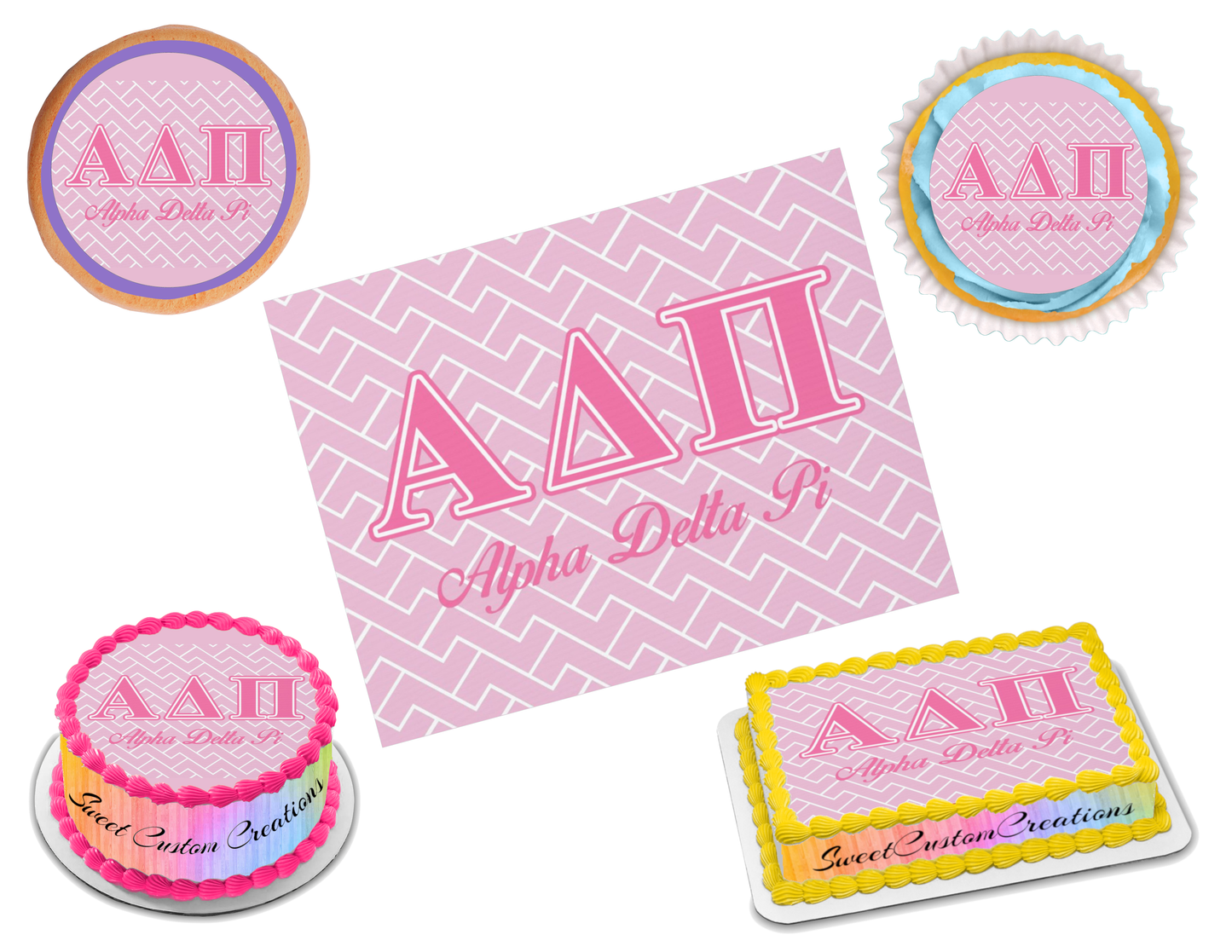 Alpha Delta Pi Edible Image Frosting Sheet #17 (70+ sizes)