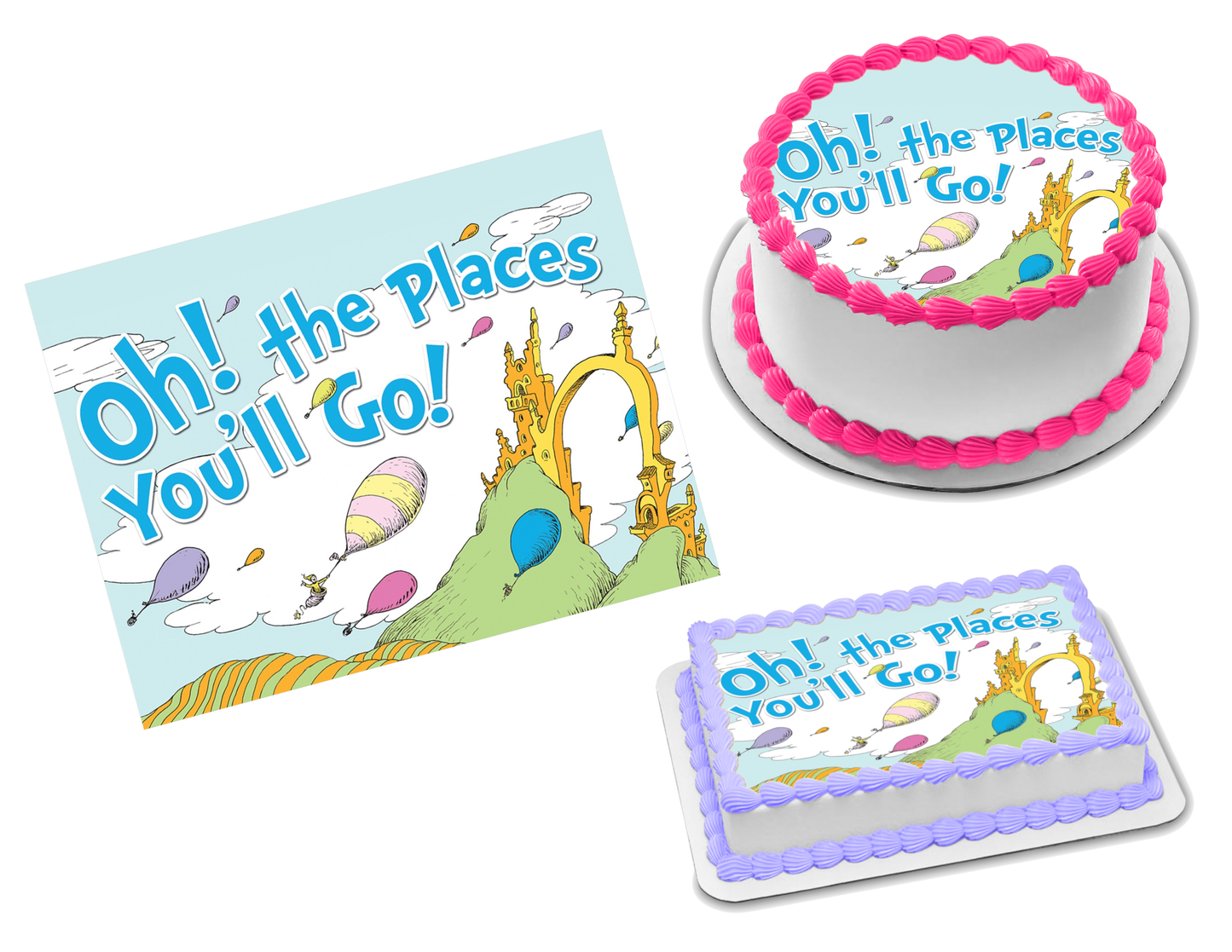 Oh The Places You'll Go Dr Seuss Edible Image Frosting Sheet #18 (70+ sizes)