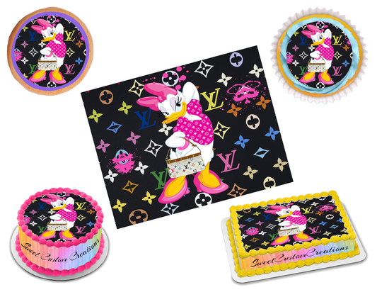 Louis Vuitton Daisy Duck Edible Image Frosting Sheet #181 (70+ sizes)