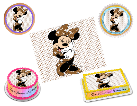Louis Vuitton Minnie Mouse Edible Image Frosting Sheet #183 (70+ sizes)