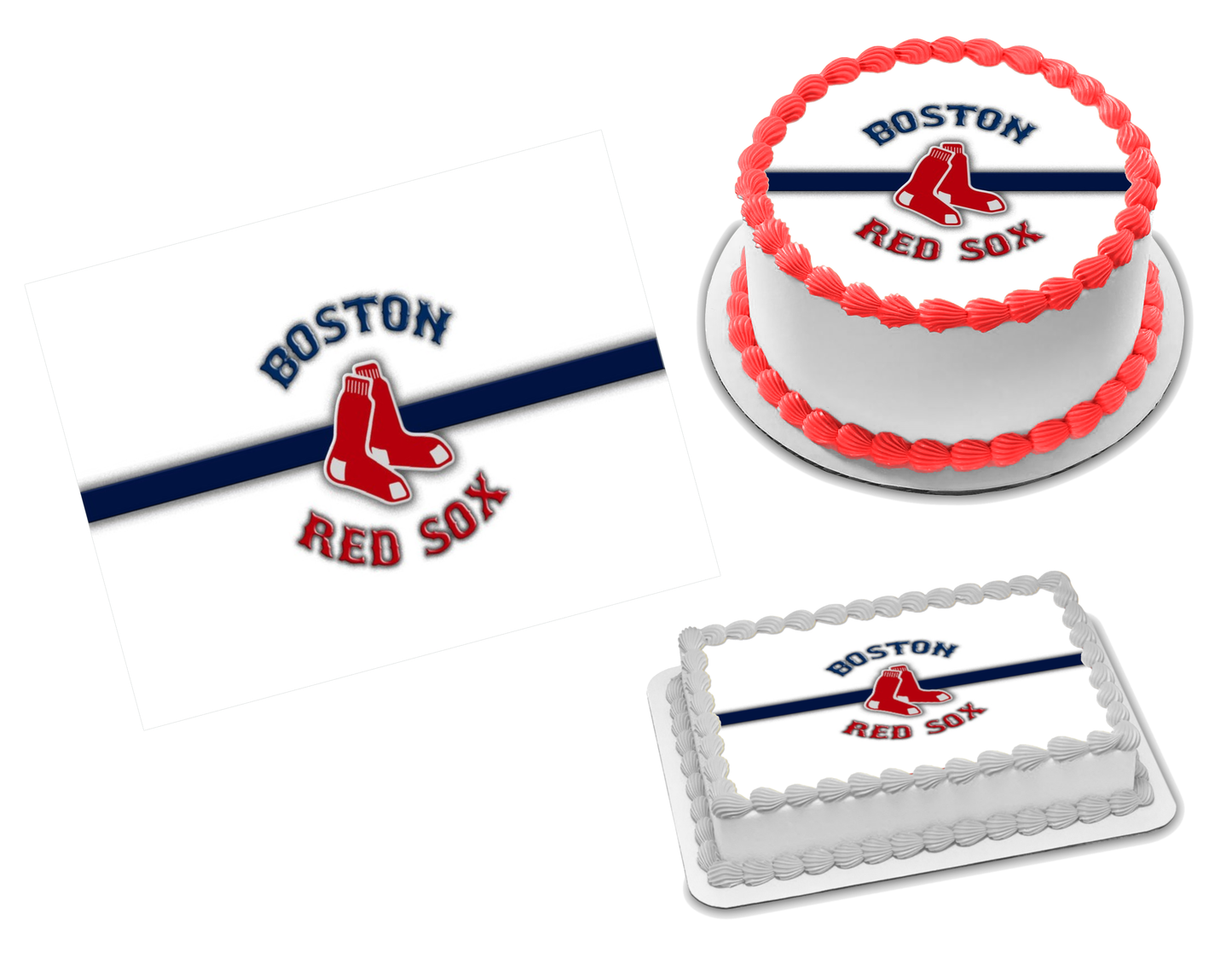Boston Red Sox Edible Image Frosting Sheet #19 Topper (70+ sizes)