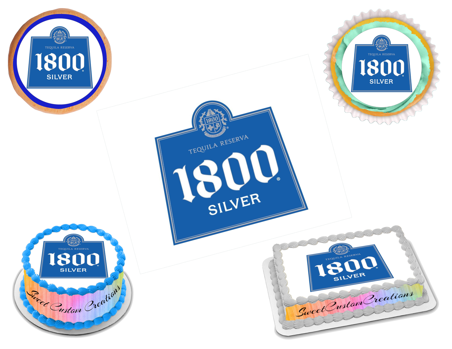 1800 Silver Tequila Edible Image Frosting Sheet #1 (70+ sizes)