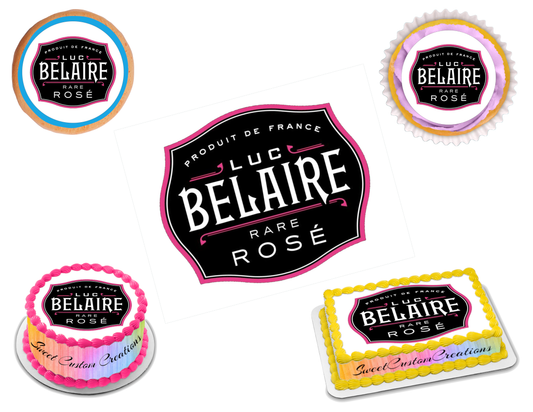 Luc Belaire Rare Rose Edible Image Frosting Sheet #1 (70+ sizes)