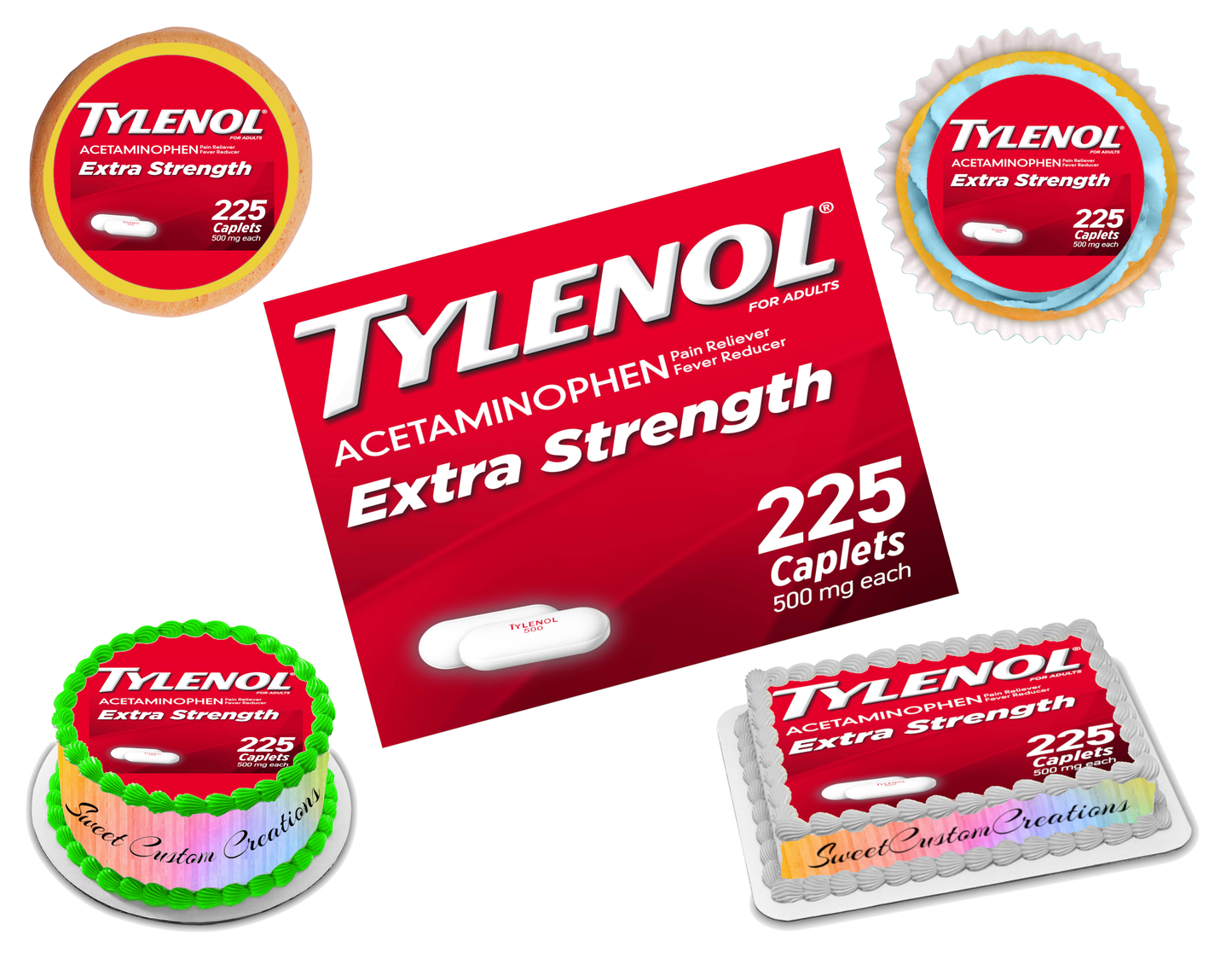 Tylenol Edible Image Frosting Sheet #1 (70+ sizes)