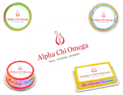 Alpha Chi Omega Edible Image Frosting Sheet #1 (70+ sizes)