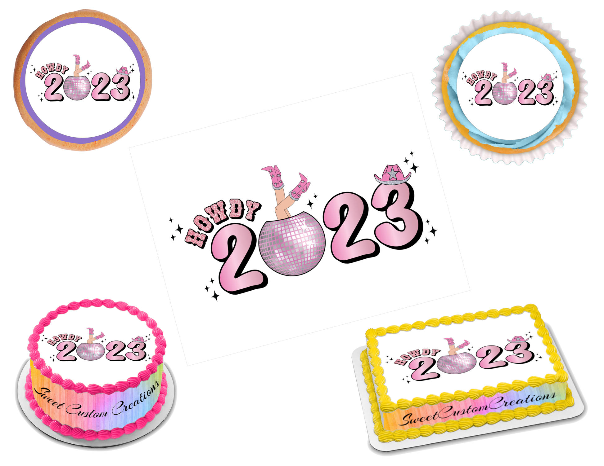 2023 New Years Edible Image Frosting Sheet #1 Topper (70+ sizes)