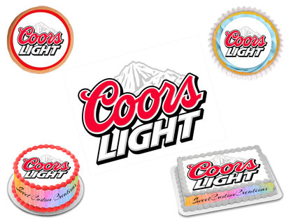 Coors Light Edible Image Frosting Sheet #1 Topper (70+ sizes)