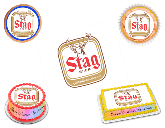 Stag Beer Edible Image Frosting Sheet #1 Topper (70+ sizes)