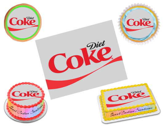 Diet Coke Edible Image Frosting Sheet #1 Topper (70+ sizes)