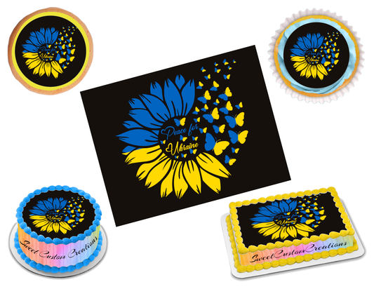 Peace for Ukraine Edible Image Frosting Sheet #1 (70+ sizes)