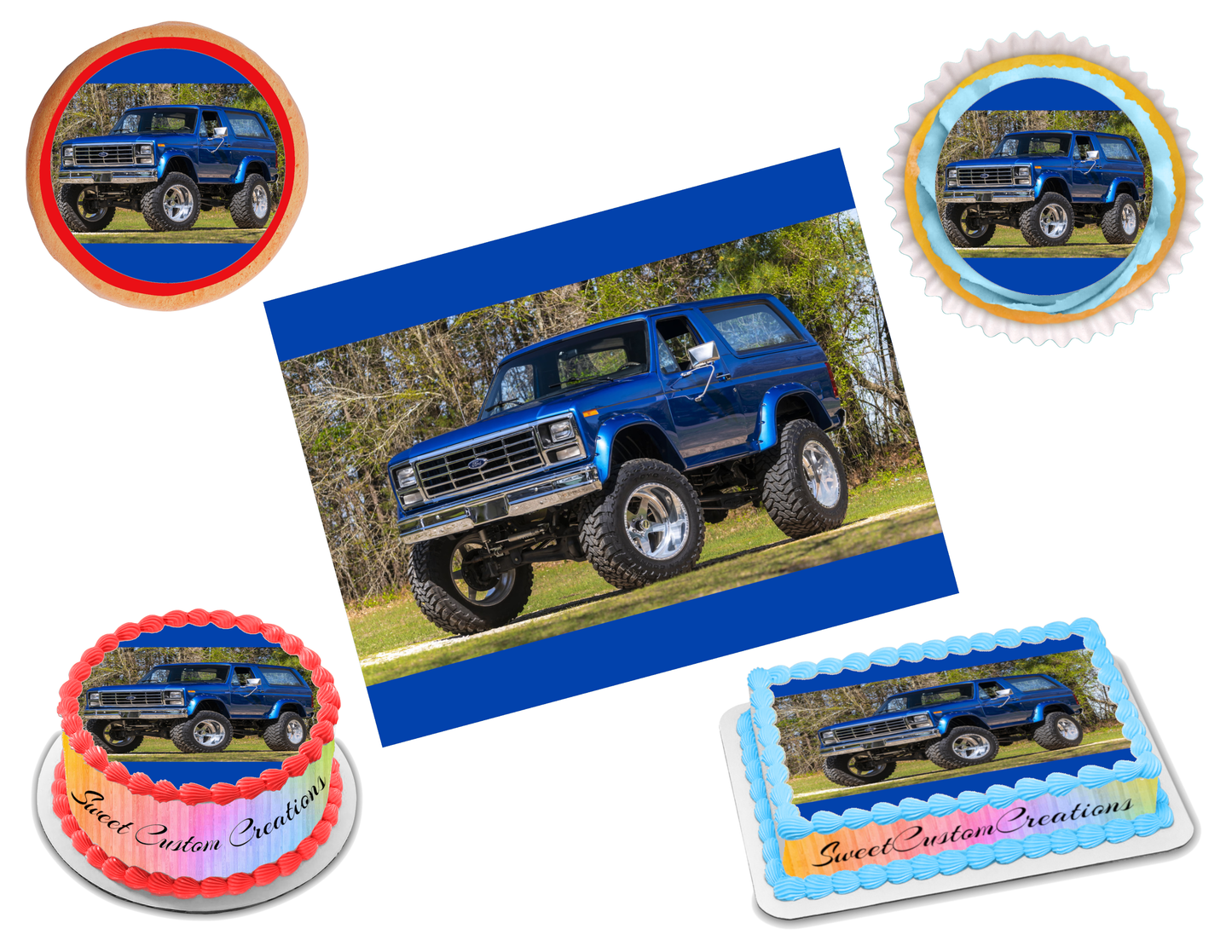 Ford Bronco Edible Image Frosting Sheet #1 (70+ sizes)