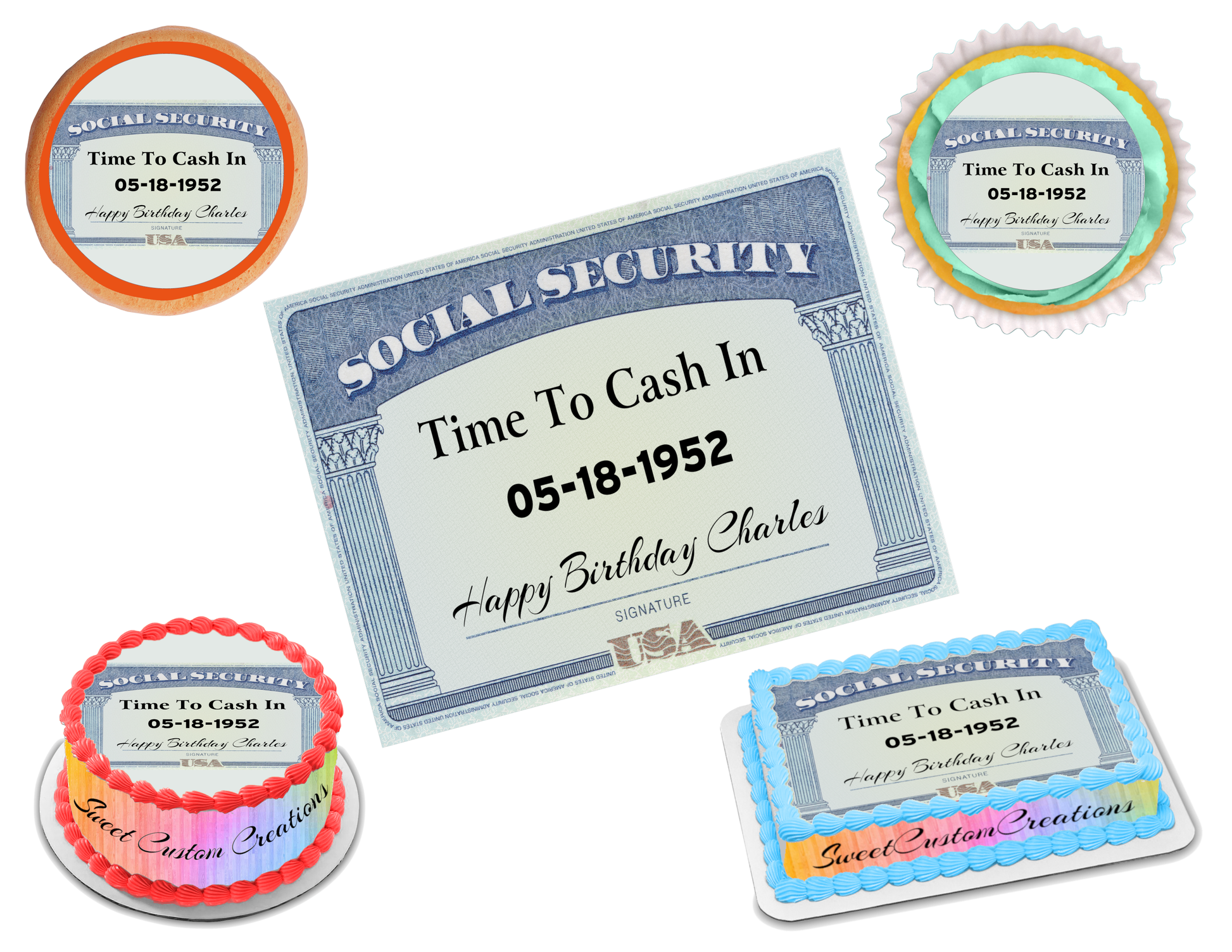 Social Security Card Edible Image Frosting Sheet #1 (70+ sizes)
