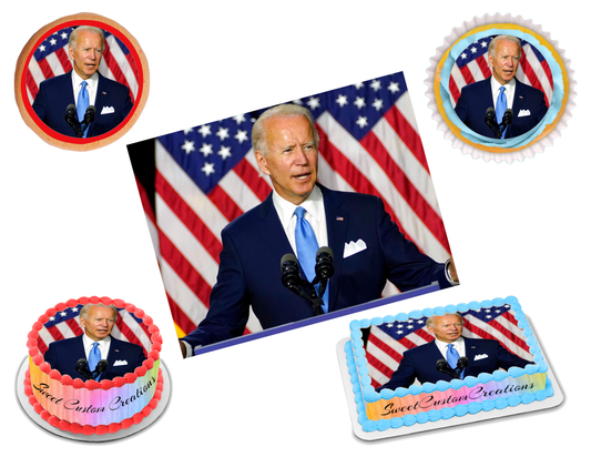 President Joe Biden Edible Image Frosting Sheet #1 (70+ sizes)
