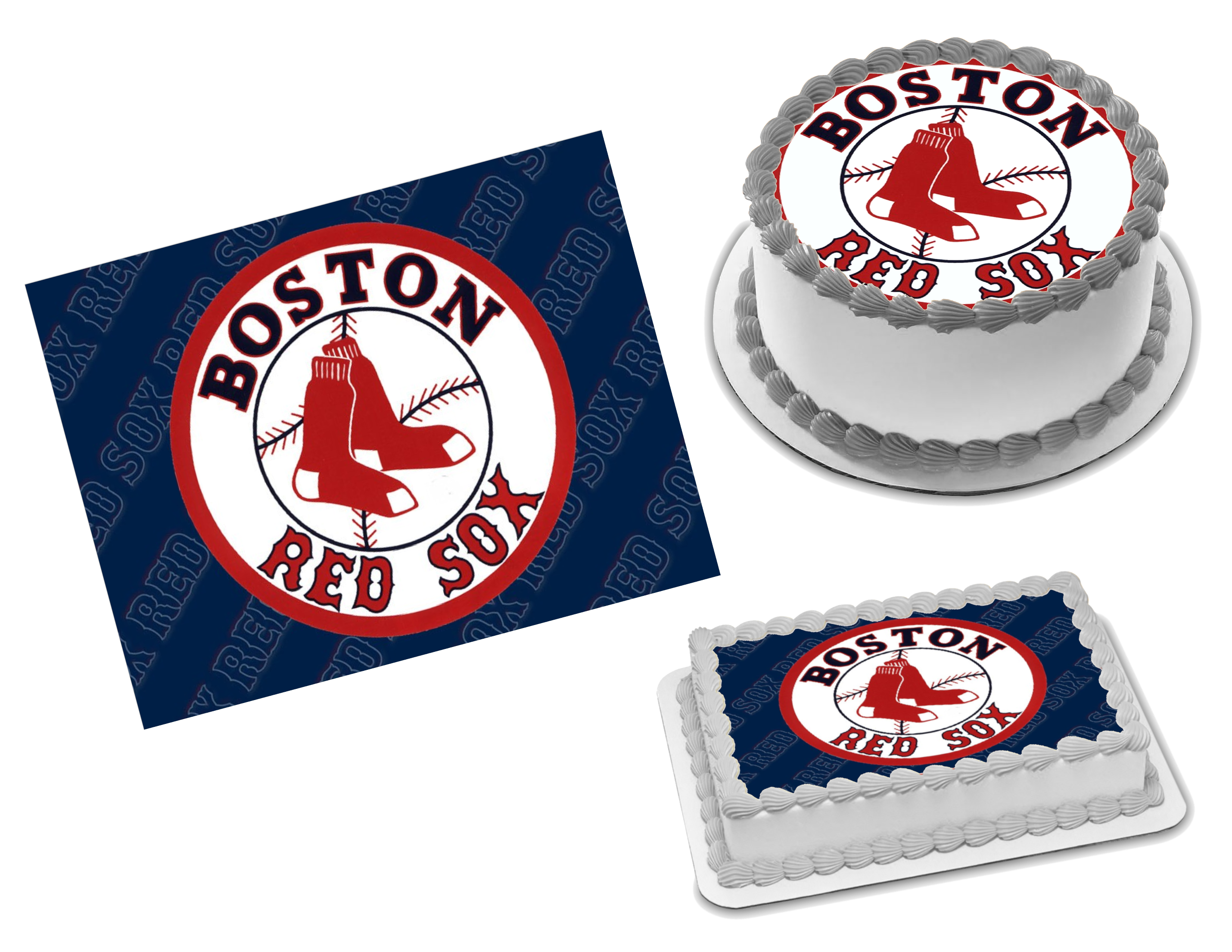 Boston Red Sox MLB Personalized Edible Cake Topper — Ediblektoppers