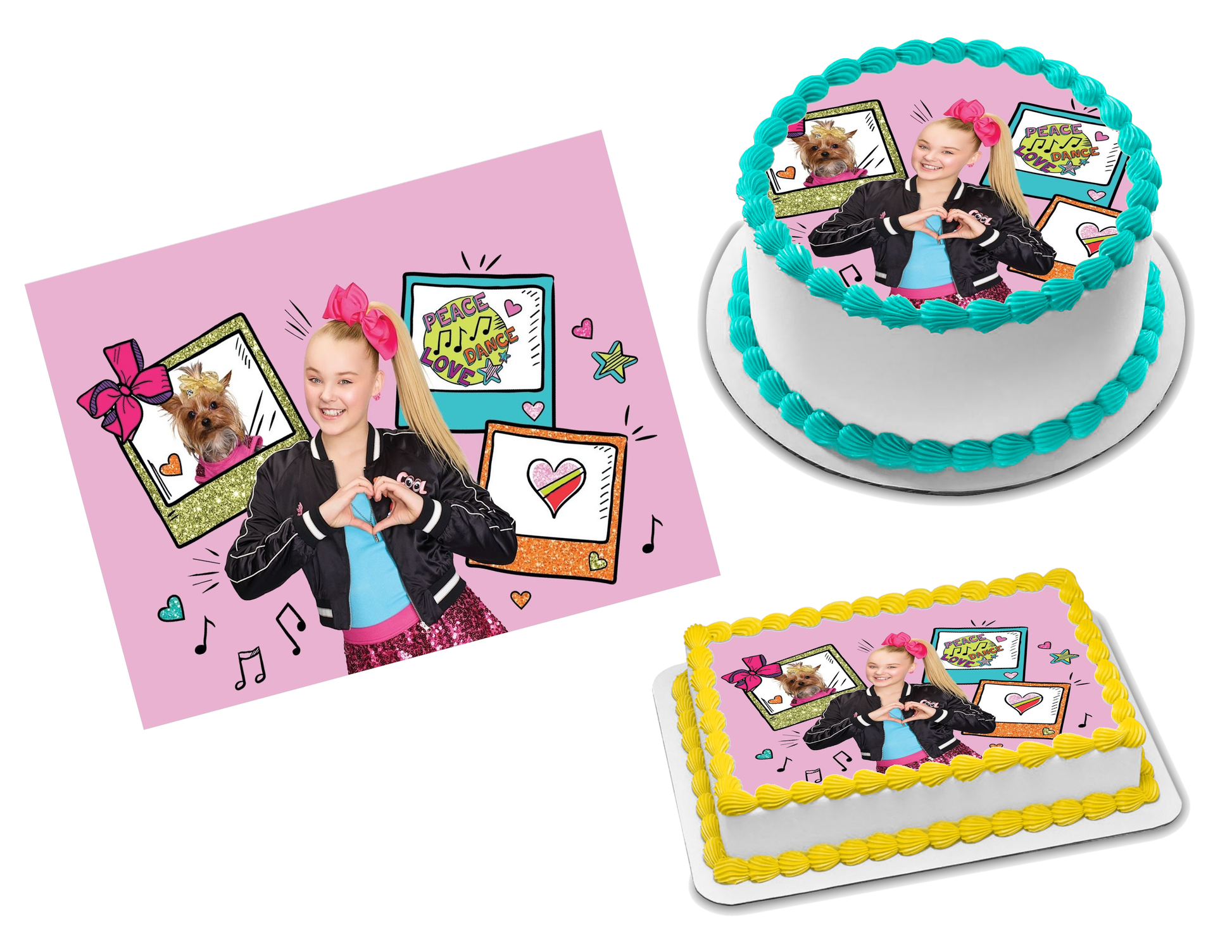 EDIBLE Jojo Siwa Wafer Paper Sheet Cake Topper Birthday Party