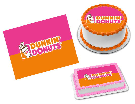 Dunkin Donuts Edible Image Frosting Sheet #2 Topper (70+ sizes)