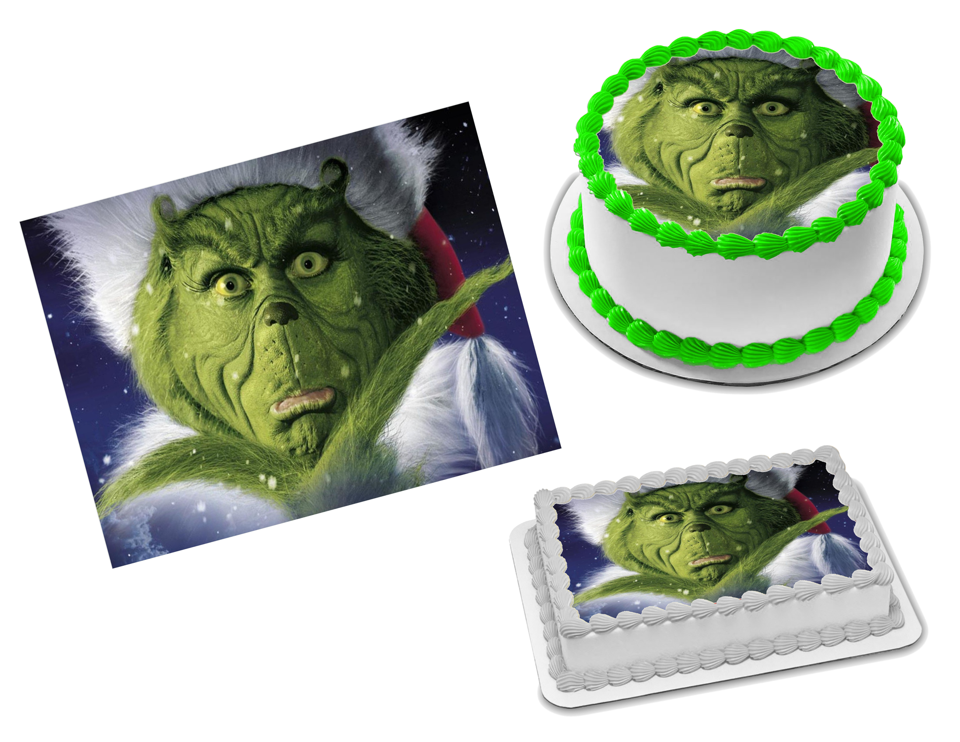 The Grinch Edible Image Frosting Sheet #2 (70+ sizes)