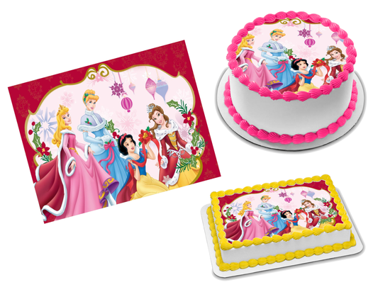 Christmas Princesses Edible Image Frosting Sheet #2 Topper (70+ sizes)