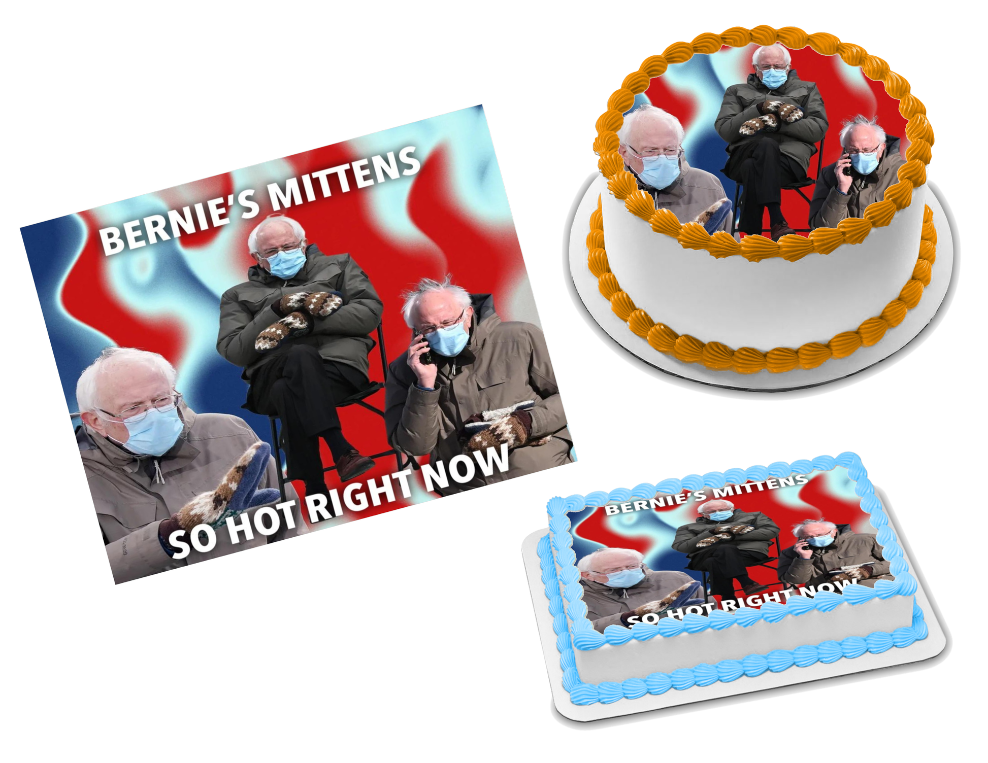 Bernie Sanders Mittens Edible Image Frosting Sheet #2 Topper (70+ sizes)