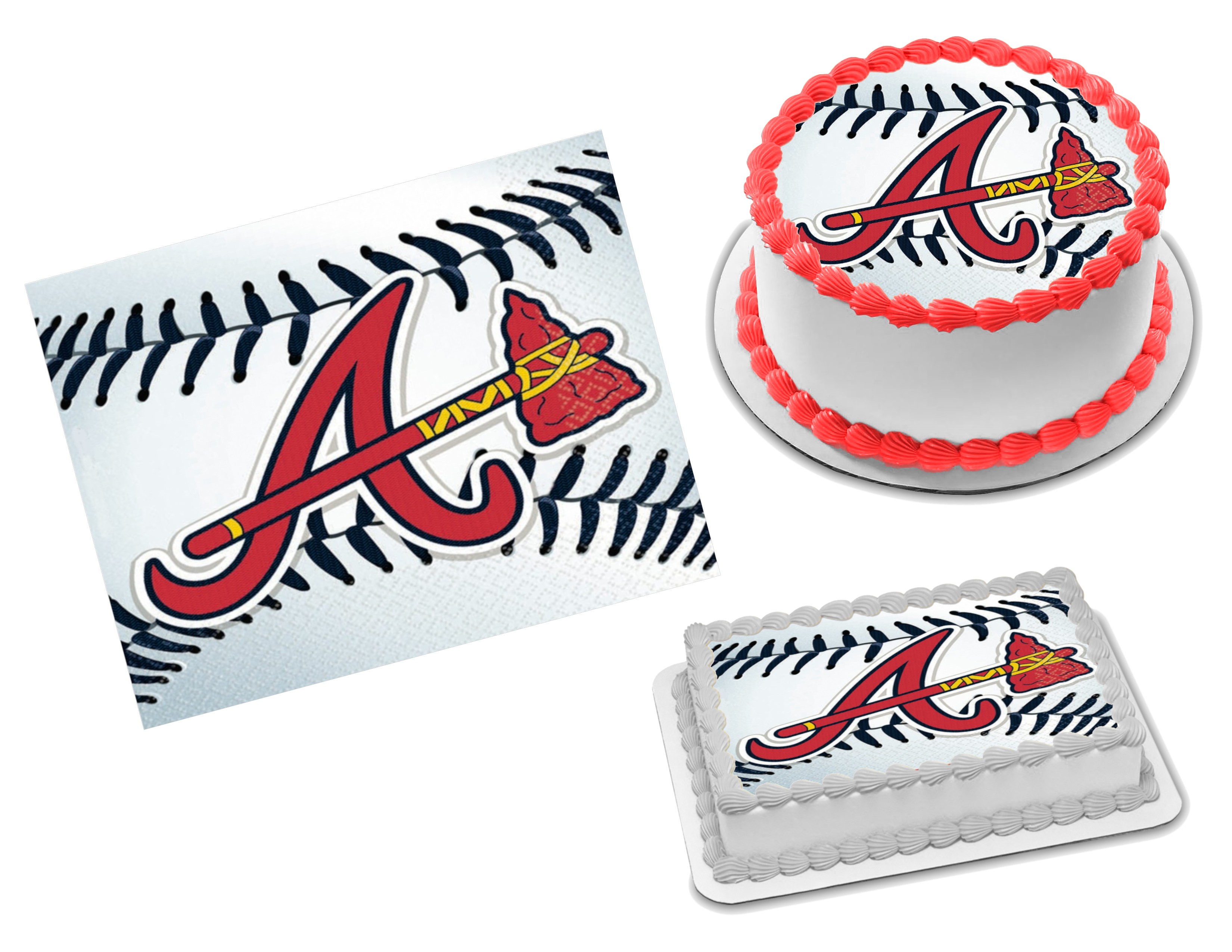 Atlanta Braves Cake | Birthday cake for mom, Baseball birthday cakes, 60th birthday  cakes