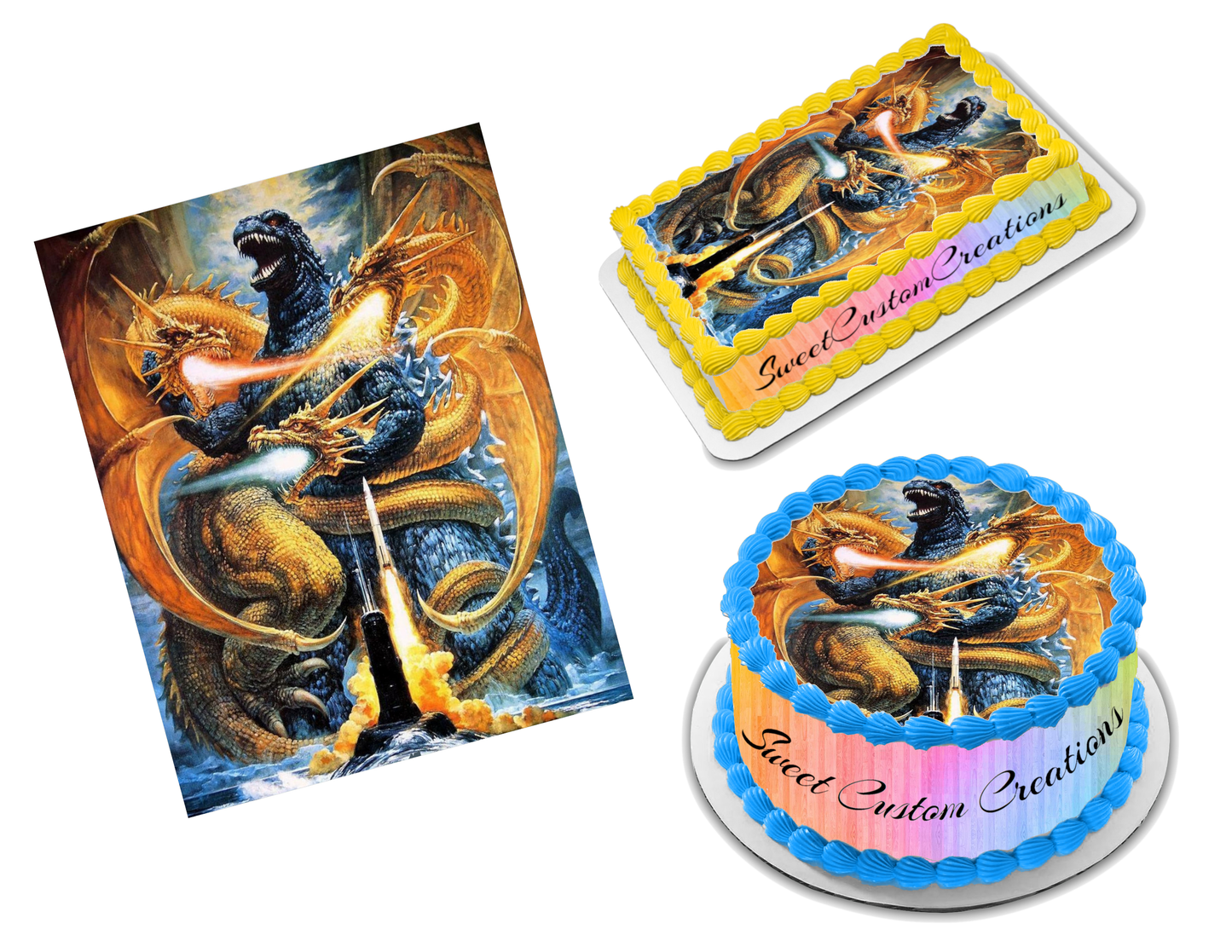Godzilla King of the Monsters Edible Image Frosting Sheet #2 Topper (70+ sizes)